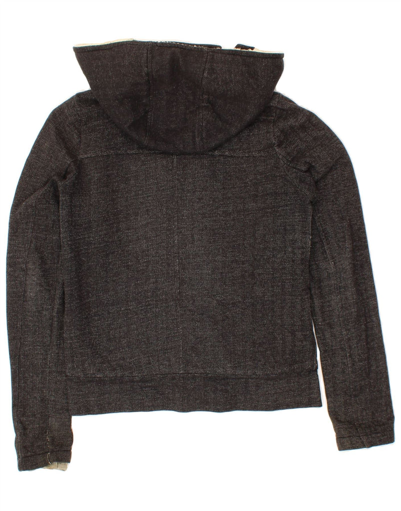 HURLEY Womens Hooded Bomber Jacket UK 6 XS Grey Flecked Cotton Vintage Hurley and Second-Hand Hurley from Messina Hembry 