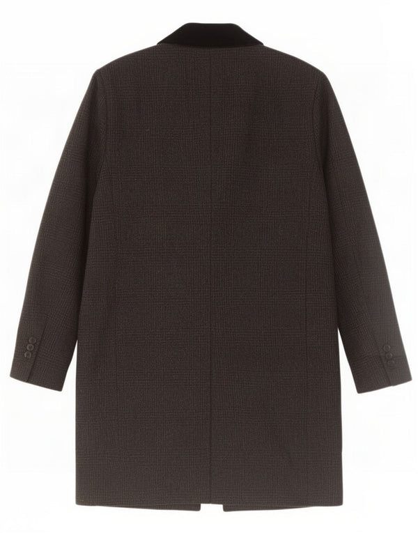 All Saints Mens Overcoat UK 36 Small Black Houndstooth Wool