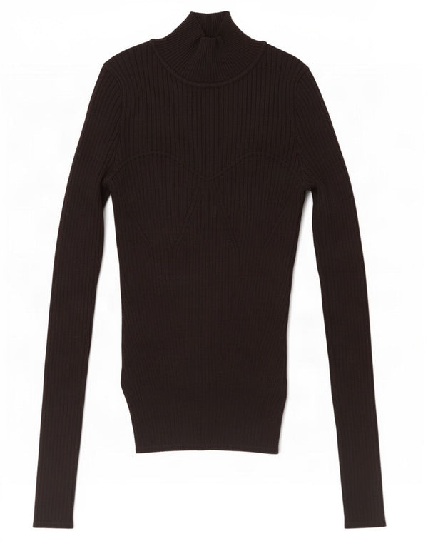 Zara Womens Crop Top Long Sleeve UK 8 Small Black Viscose