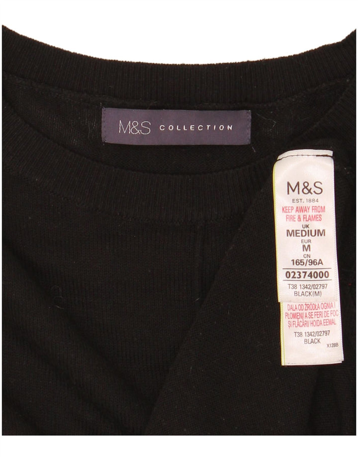 Marks & Spencer Womens Crew Neck Jumper Sweater UK 14 Medium Black