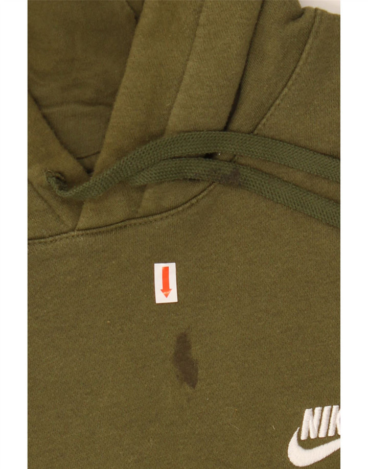 NIKE Mens Hoodie Jumper XL Khaki Cotton