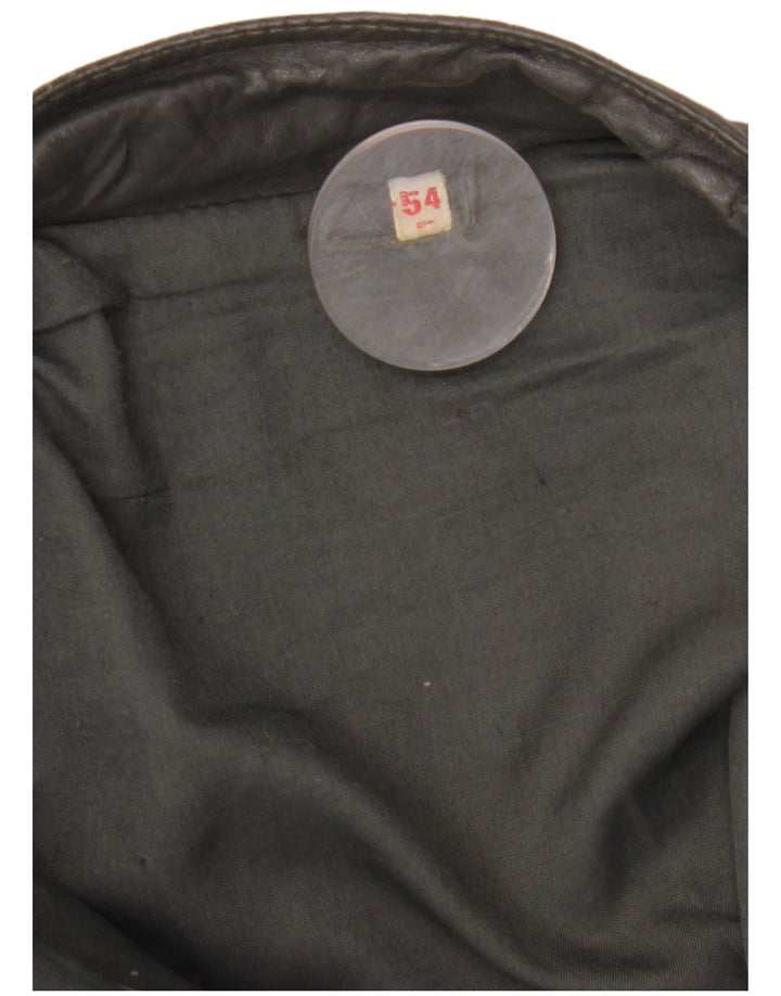 Vintage Mens Leather Jacket IT 54 2XL Grey