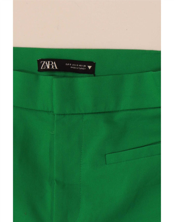 Zara Womens Capri Trousers Small W26 L22 Green