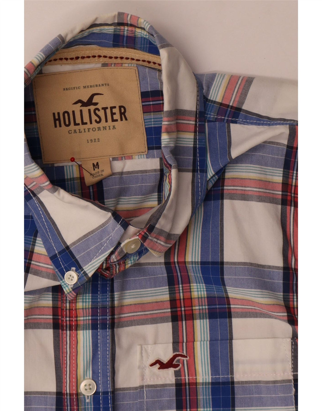 Hollister Mens Shirt Medium Blue Check Cotton
