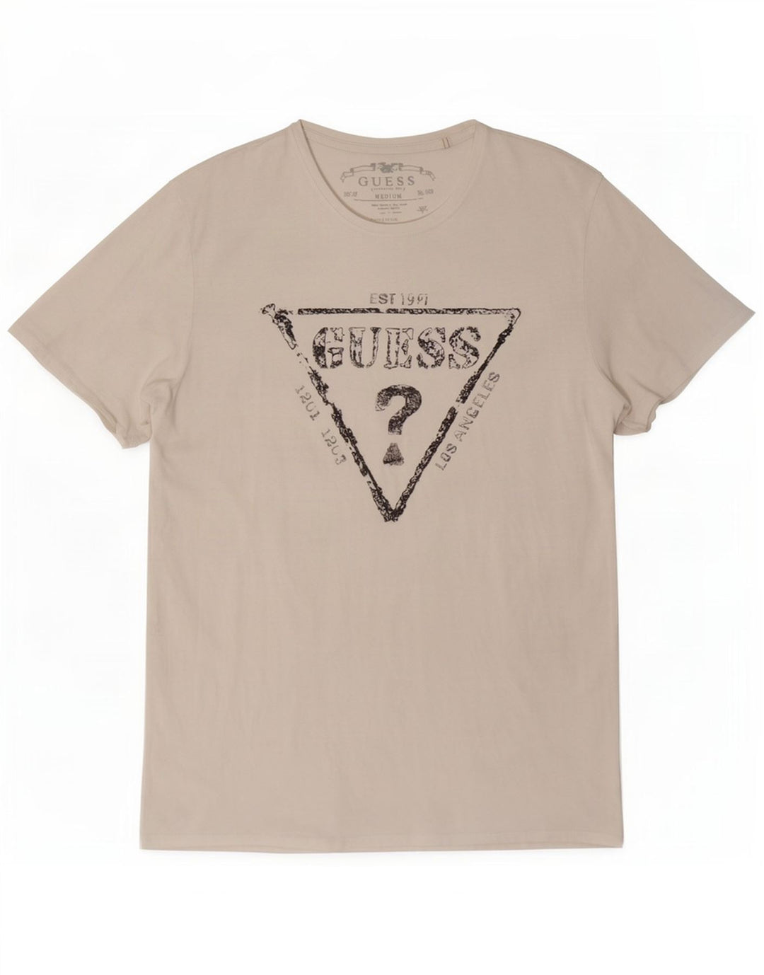 Guess Mens Graphic T-Shirt Top Medium White