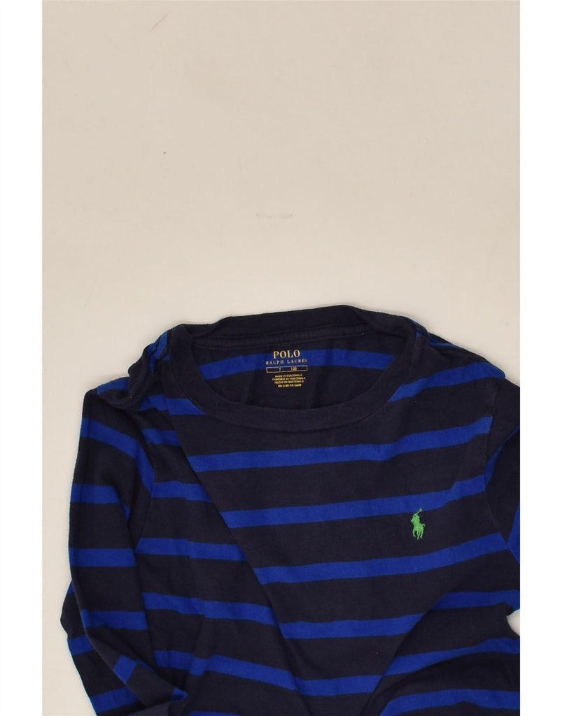 POLO RALPH LAUREN Boys Top Long Sleeve 6-7 Years Navy Blue Striped Cotton | Vintage Polo Ralph Lauren | Thrift | Second-Hand Polo Ralph Lauren | Used Clothing | Messina Hembry 