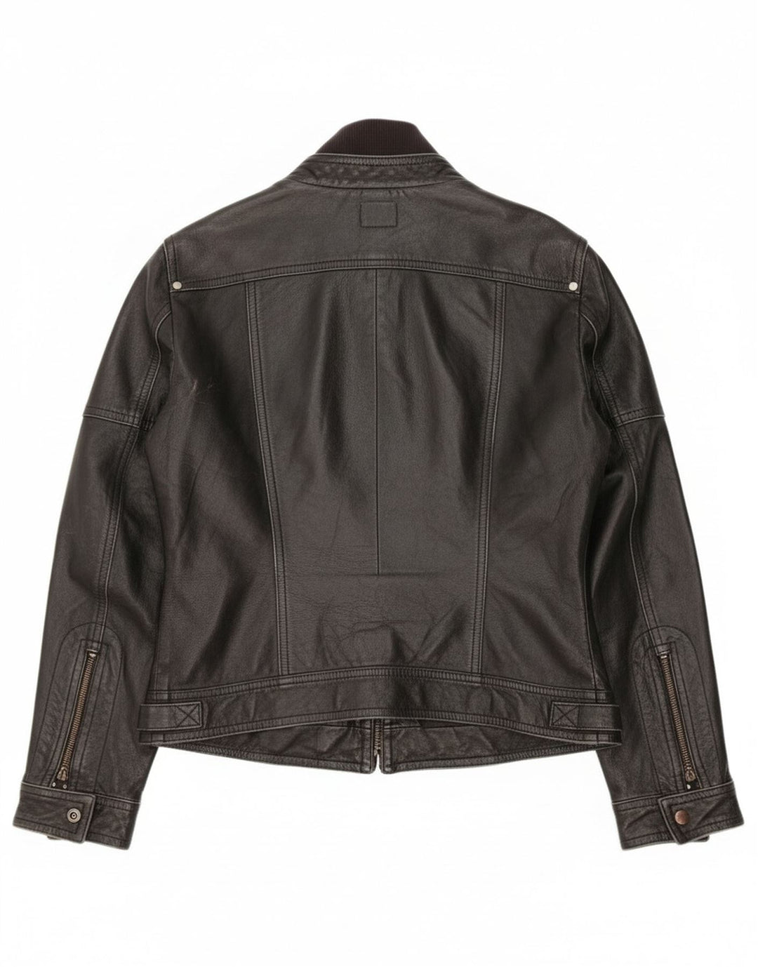 MOTIVI Womens Leather Jacket UK 14 Medium Black