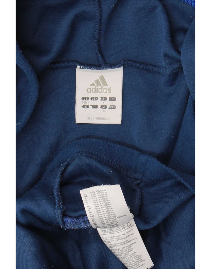 Adidas Mens Hooded Fleece Jacket UK 34/36 Small Navy Blue Polyester