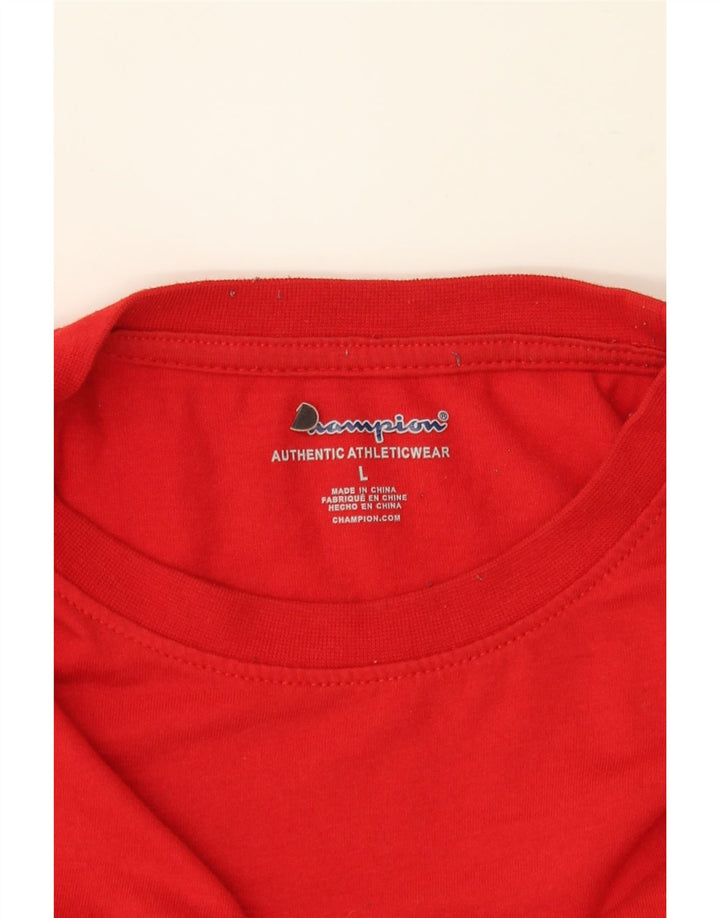 CHAMPION Boys Graphic Top Long Sleeve 11-12 Years Large Red Cotton Vintage Champion and Second-Hand Champion from Messina Hembry 