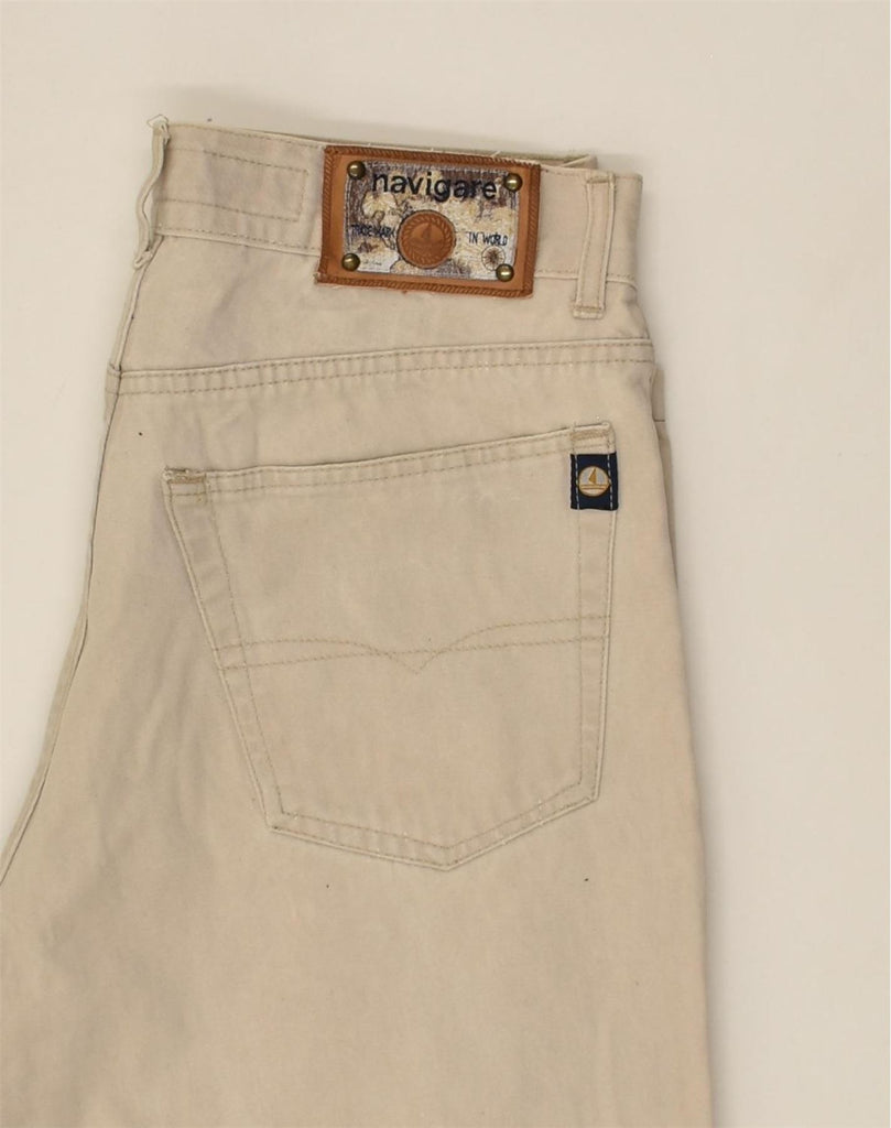 NAVIGARE Womens Straight Casual Trousers W30 L30 Beige Cotton | Vintage Navigare | Thrift | Second-Hand Navigare | Used Clothing | Messina Hembry 