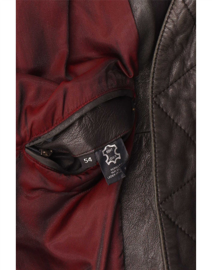 Liberty Mens Leather Jacket IT 54 2XL Brown Leather