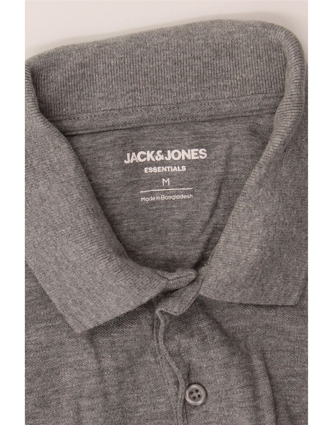 JACK & JONES Mens Polo Shirt Medium Grey Cotton Vintage Jack & Jones and Second-Hand Jack & Jones from Messina Hembry 