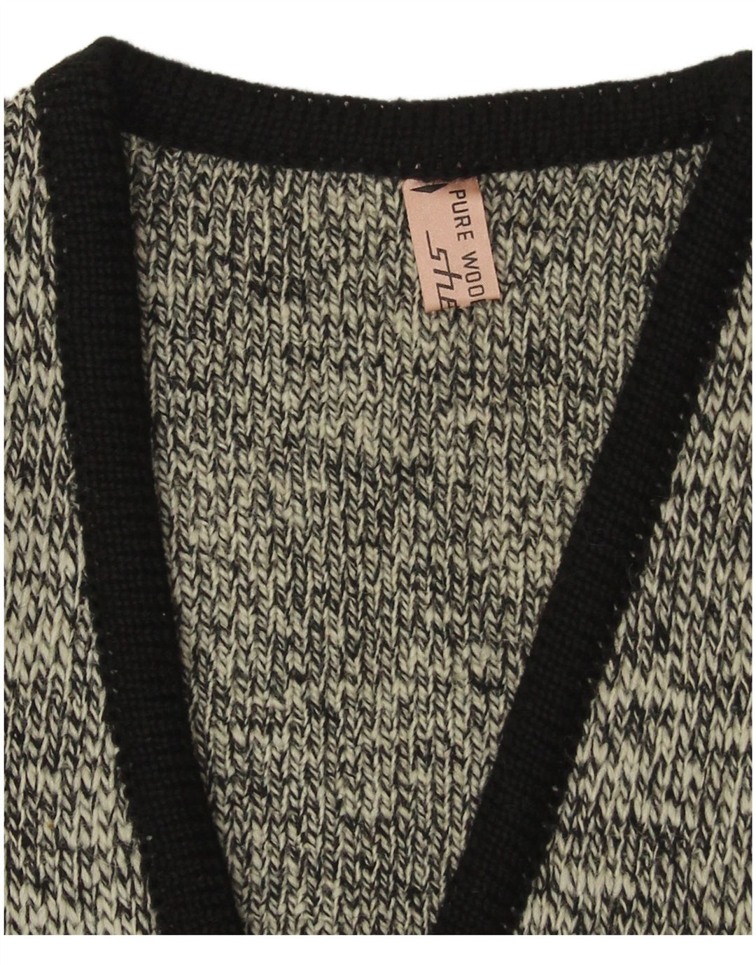 Shetland Mens V-Neck Jumper Sweater Small Navy Blue Flecked New Wool