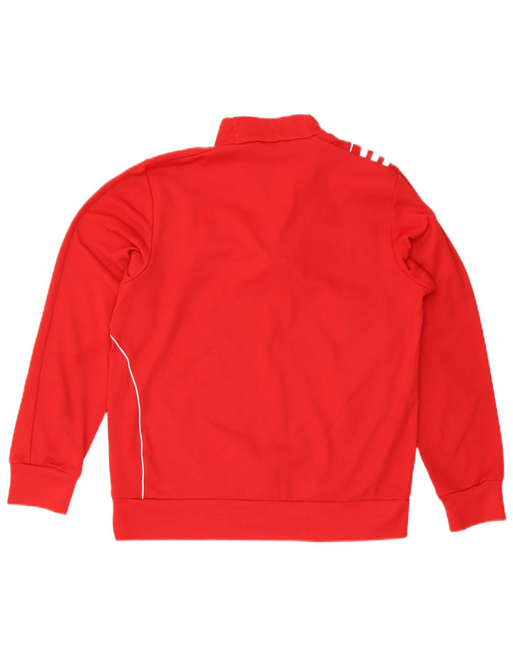 Adidas Mens Zip Neck Sweatshirt Jumper Medium Red Polyester