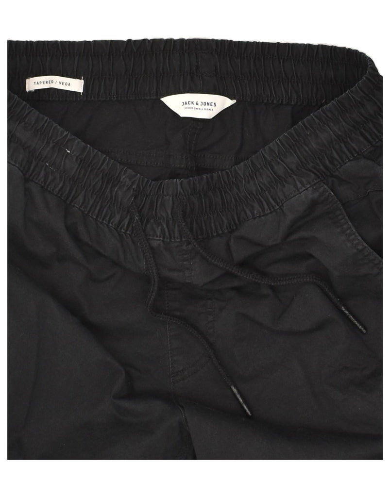 JACK & JONES Mens Tapered Casual Trousers W32 L32 Black Cotton | Vintage Jack & Jones | Thrift | Second-Hand Jack & Jones | Used Clothing | Messina Hembry 