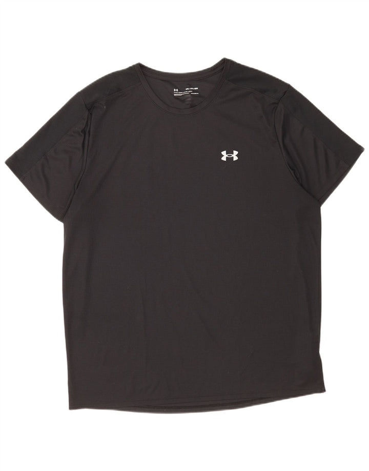 Under Armour Mens Heat Gear T-Shirt Top 2XL Black Polyester