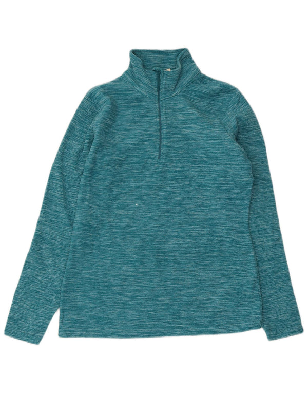 Mountain Warehouse Womens Zip Neck Fleece Jumper UK 10 Small Blue Flecked