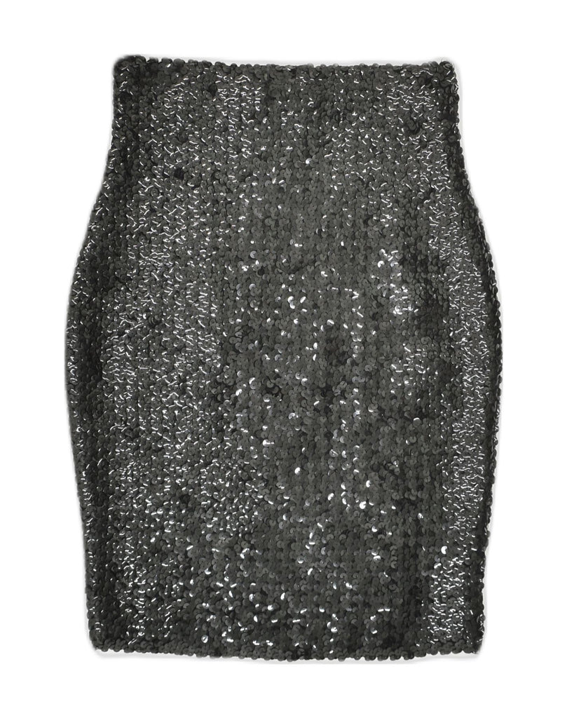 VINTAGE Womens Sequin Pencil Skirt W24 XS Black Acrylic | Vintage Vintage | Thrift | Second-Hand Vintage | Used Clothing | Messina Hembry 