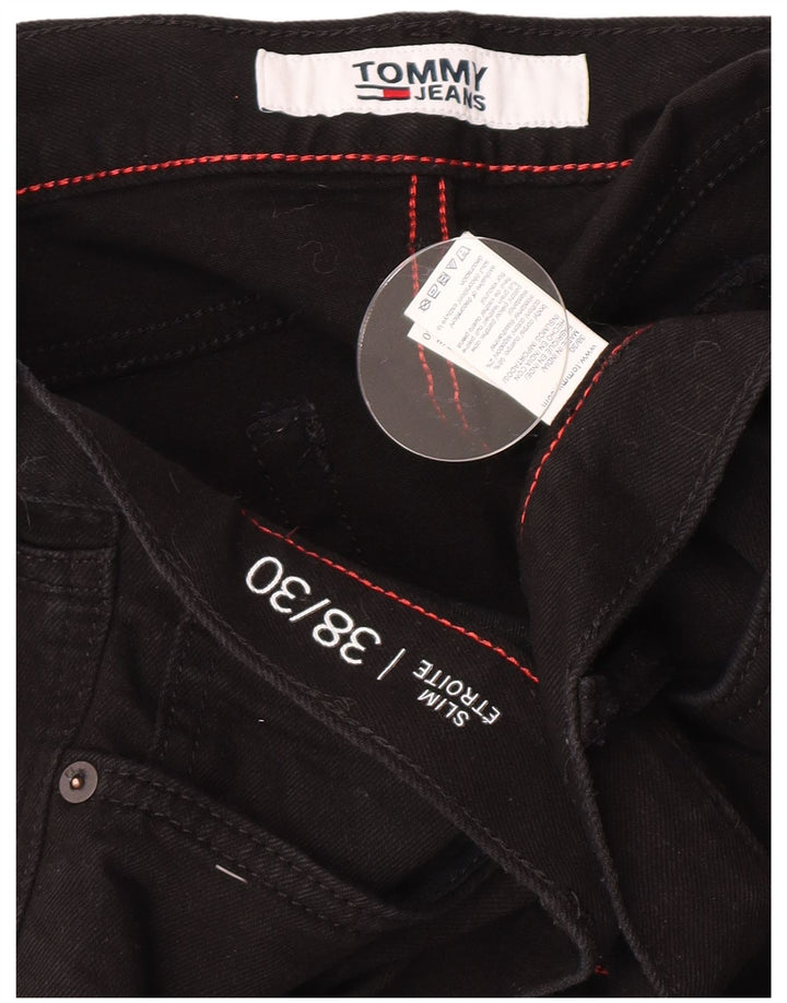 Tommy Hilfiger Mens Slim Jeans W38 L30 Black Cotton