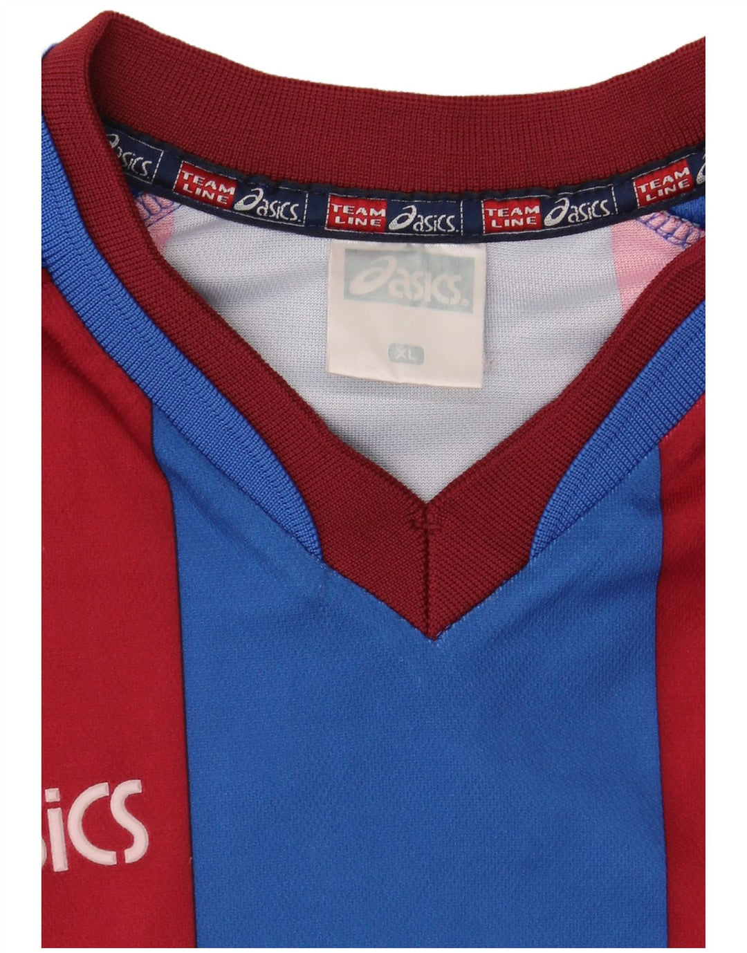 Asics Mens Graphic Top Long Sleeve XL Blue Striped Polyester