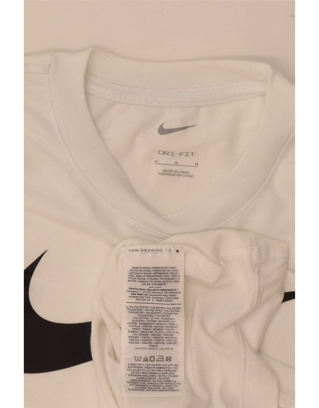 Nike Mens Dri Fit Graphic T-Shirt Top Medium White Polyester