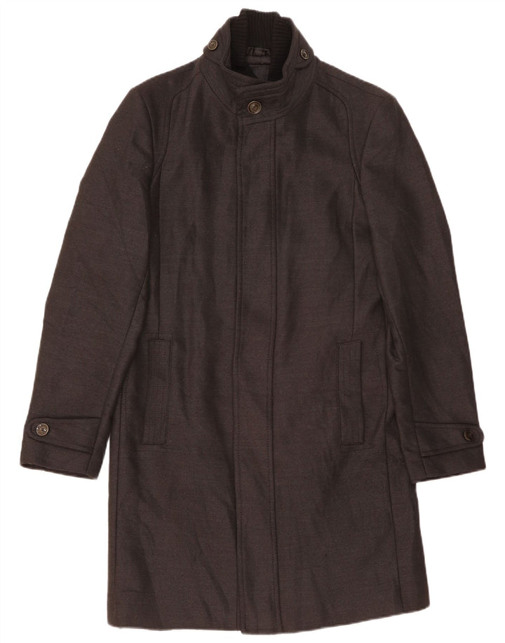 Zara Mens Trench Coat UK 38 Medium Black
