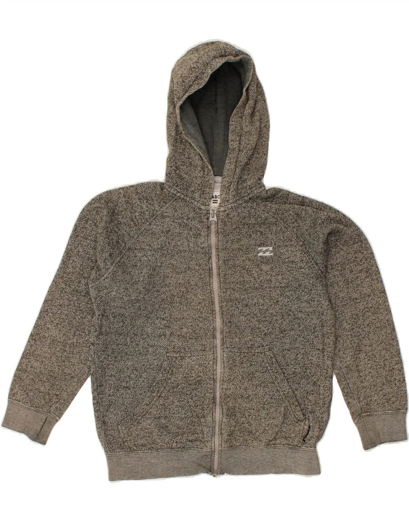 BILLABONG Boys Zip Hoodie Sweater 9-10 Years Grey Flecked Cotton Vintage Billabong and Second-Hand Billabong from Messina Hembry 