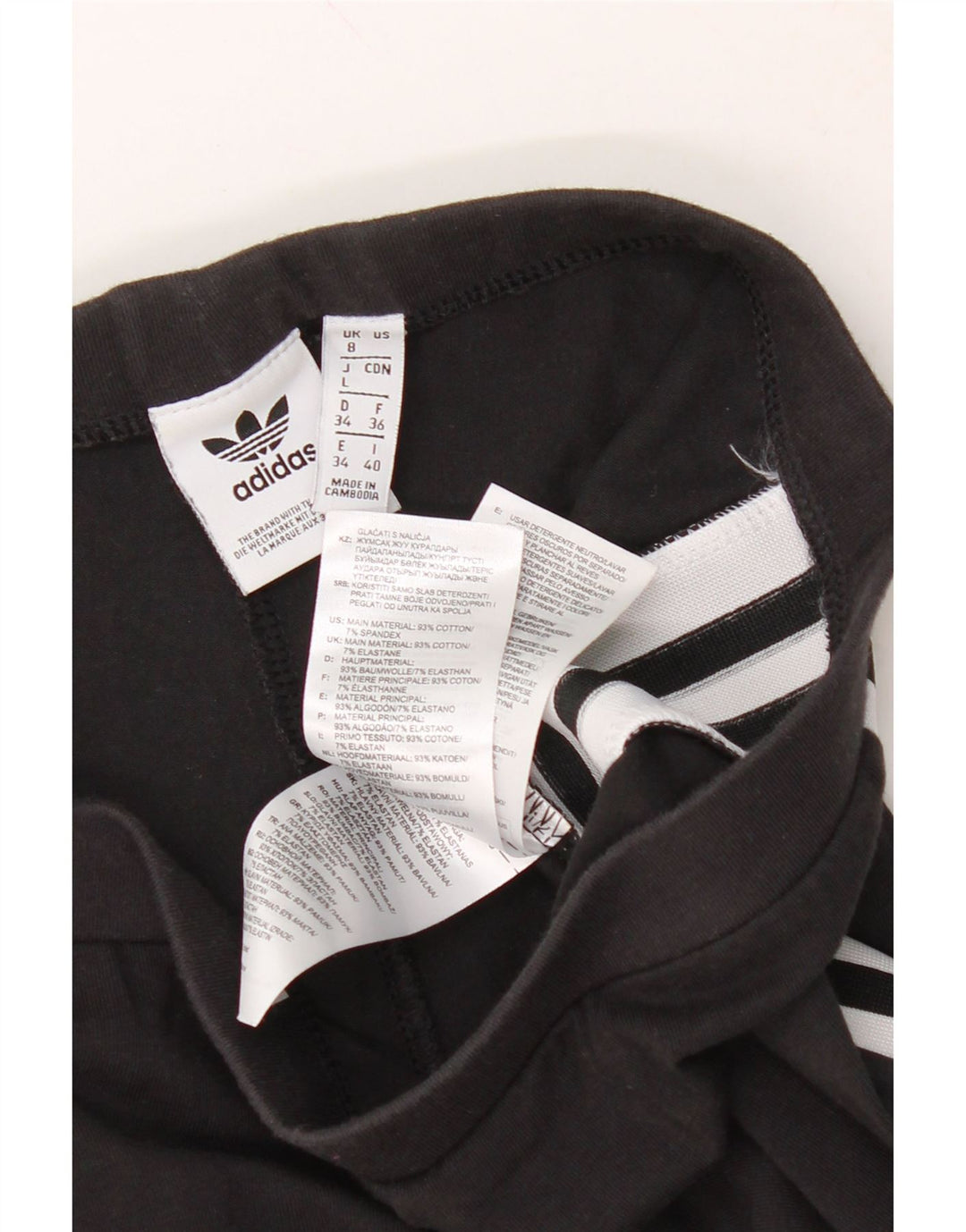 ADIDAS Womens Leggings UK 8 Small Black Cotton Vintage Adidas and Second-Hand Adidas from Messina Hembry 