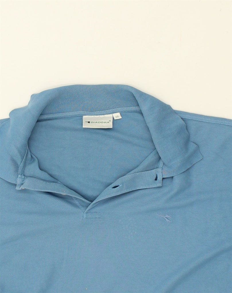 DIADORA Mens Polo Shirt IT 56 XL Blue Cotton | Vintage Diadora | Thrift | Second-Hand Diadora | Used Clothing | Messina Hembry 