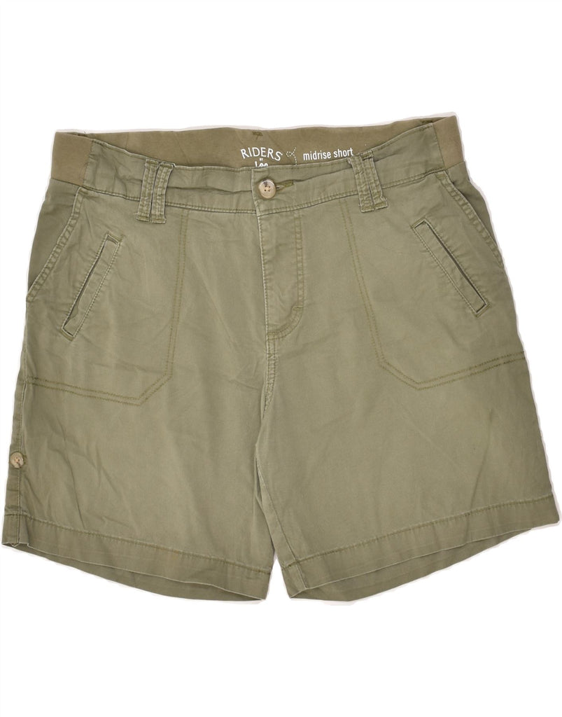 LEE Womens Mid Rise Chino Shorts US 12 Large W34  Khaki Cotton | Vintage Lee | Thrift | Second-Hand Lee | Used Clothing | Messina Hembry 