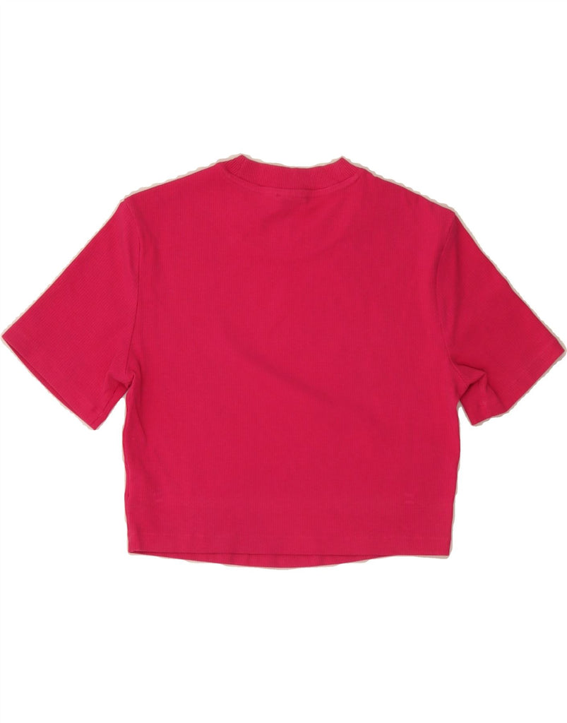 ADIDAS Womens Crop T-Shirt Top UK 12 medium  Pink Cotton Vintage Adidas and Second-Hand Adidas from Messina Hembry 