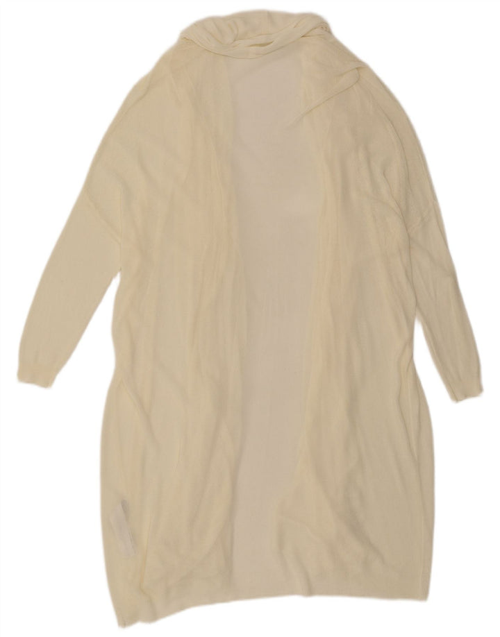Zara Womens Oversized Longline Open Cardigan Sweater UK 14 Medium Off White