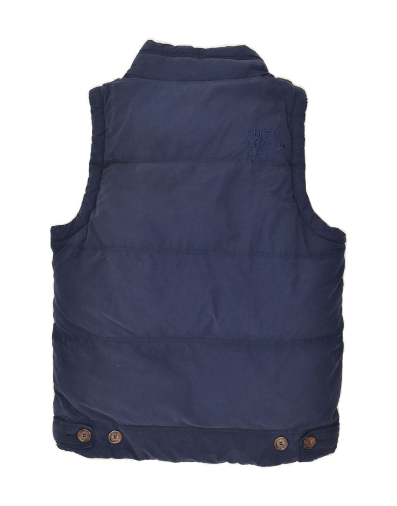 SUPERDRY Mens Academy Gilet Padded Gilet UK 40 Large Navy Blue Polyester | Vintage Superdry | Thrift | Second-Hand Superdry | Used Clothing | Messina Hembry 