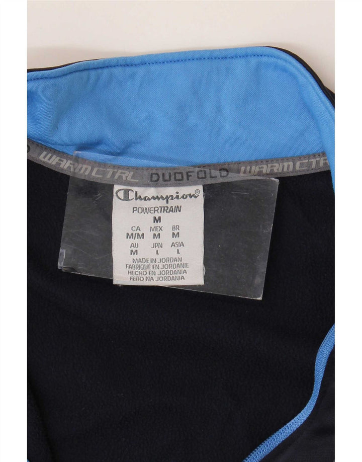 Champion Mens Tracksuit Top Jacket Medium Navy Blue Colourblock Polyester
