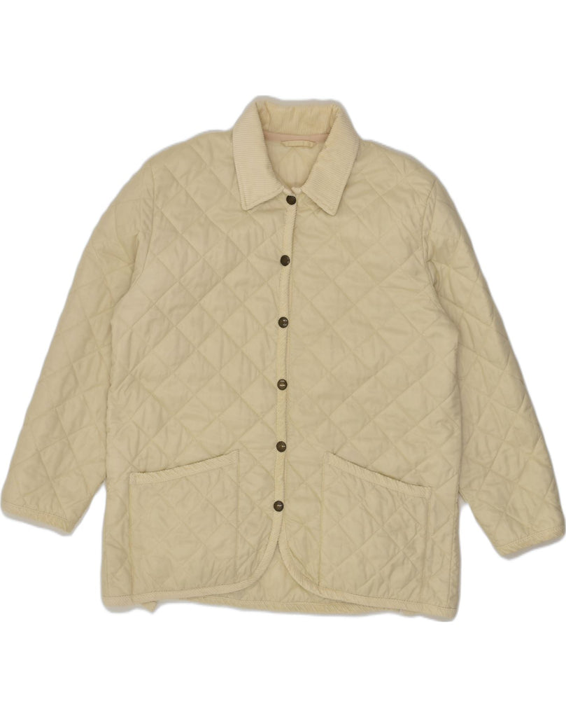 ZANOLINI Womens Quilted Jacket UK 16 Large Beige Polyester | Vintage Zanolini | Thrift | Second-Hand Zanolini | Used Clothing | Messina Hembry 