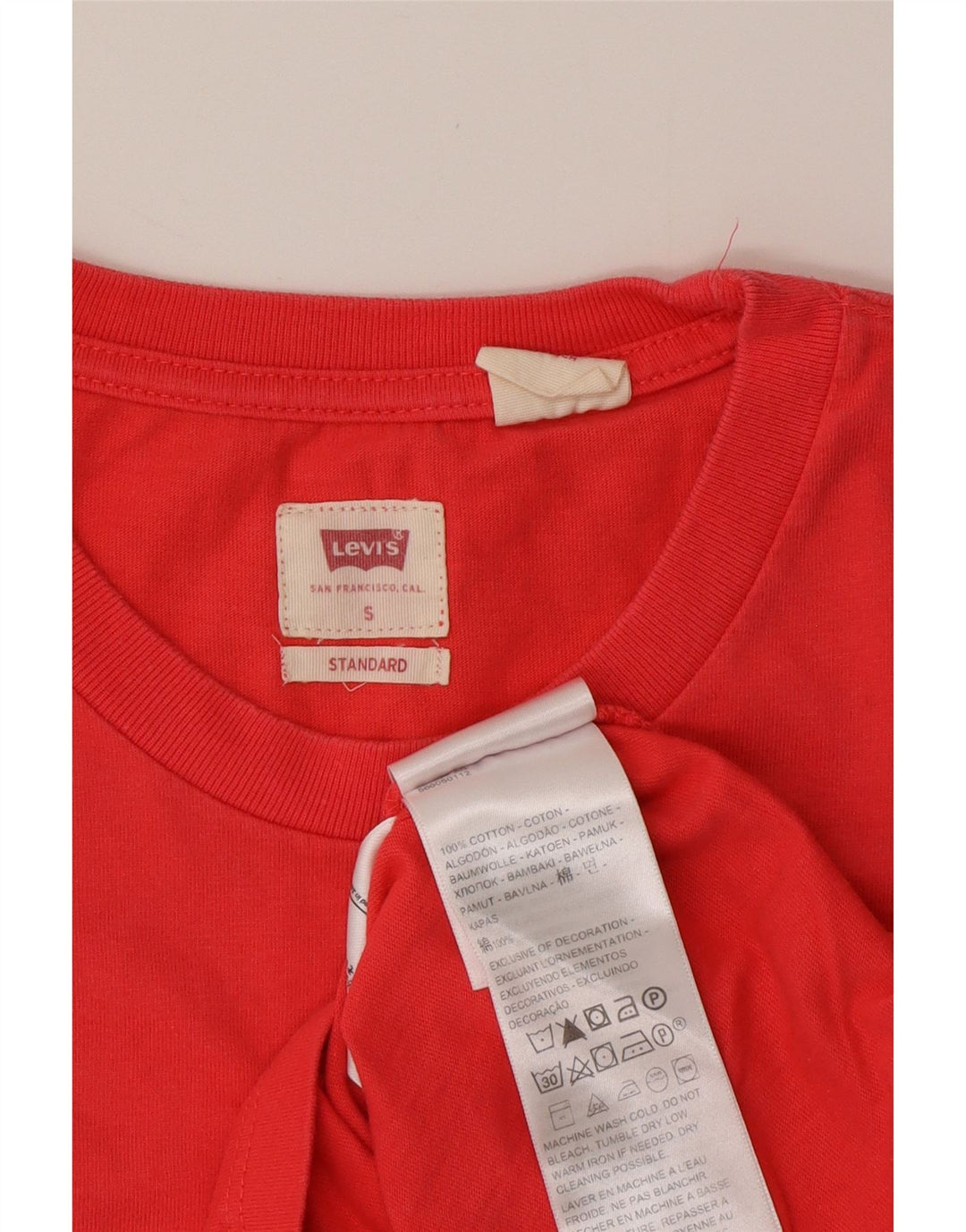 LEVI'S Mens Standard T-Shirt Top Small Red Cotton
