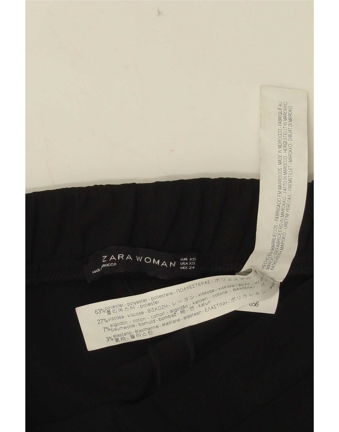 Zara Womens Bootcut Cropped Trousers XS W24 L24 Black Polyester