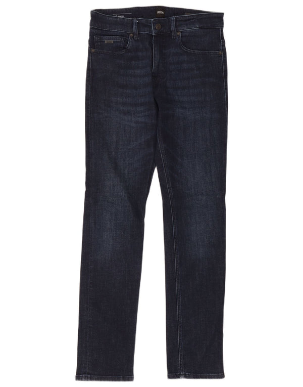 Hugo Boss Mens Stretch Slim Jeans W30 L32 Navy Blue Cotton
