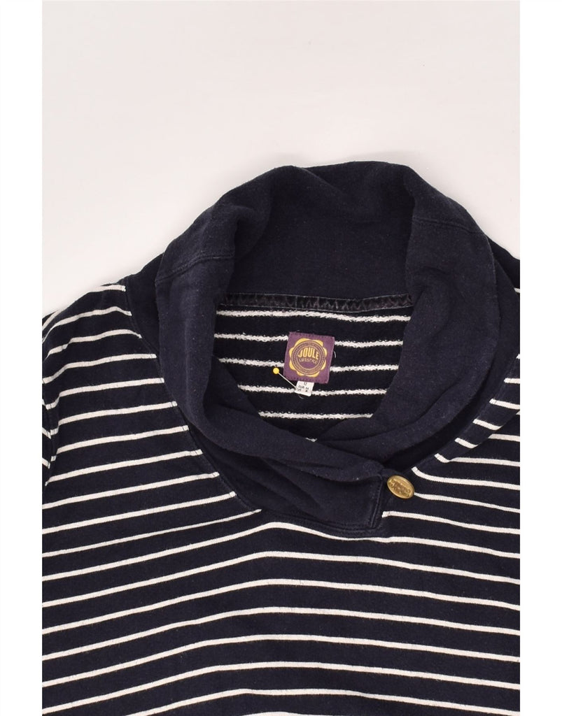 JOULES Womens Shawl Neck Sweatshirt Jumper UK 12 Medium  Navy Blue Striped | Vintage Joules | Thrift | Second-Hand Joules | Used Clothing | Messina Hembry 