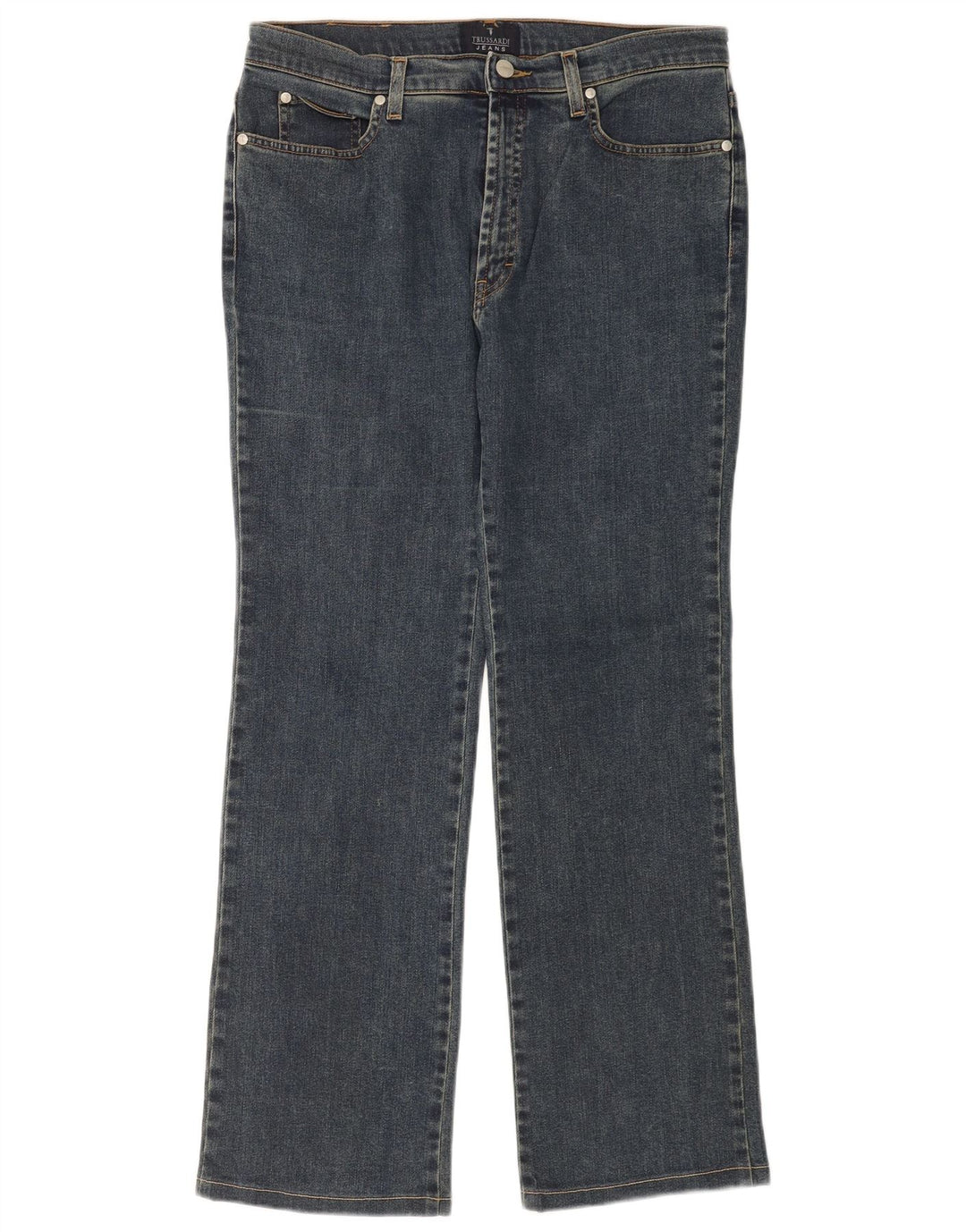 Trussardi Womens Bootcut Jeans W32 L30 Blue Cotton