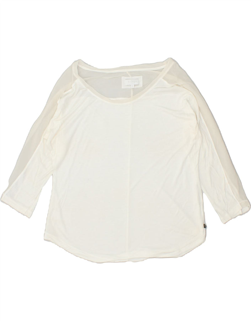 ESCADA Womens Loose Fit Top 3/4 Sleeve UK 14 Medium White Vintage Escada and Second-Hand Escada from Messina Hembry 