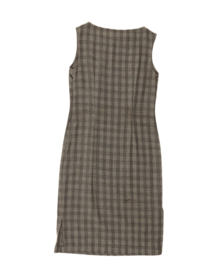 KALIKO Womens Sleeveless Sheath Dress UK 10 Small Grey Check Wool Vintage Kaliko and Second-Hand Kaliko from Messina Hembry 
