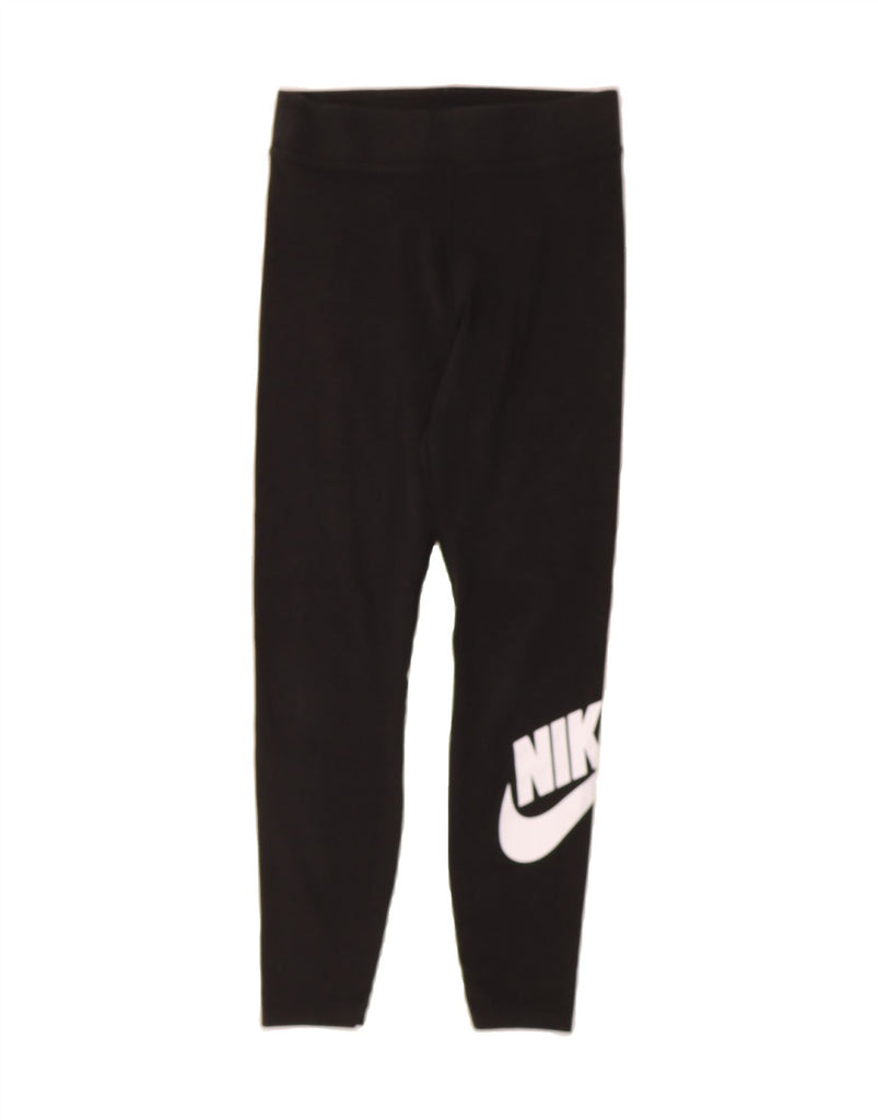 NIKE Womens Graphic Leggings UK 12 Medium  Black Cotton Vintage Nike and Second-Hand Nike from Messina Hembry 