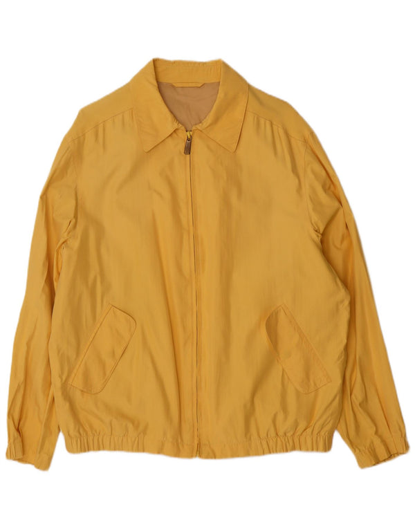 Amerigo Vespucci Mens Bomber Jacket UK 40 Large Yellow Silk