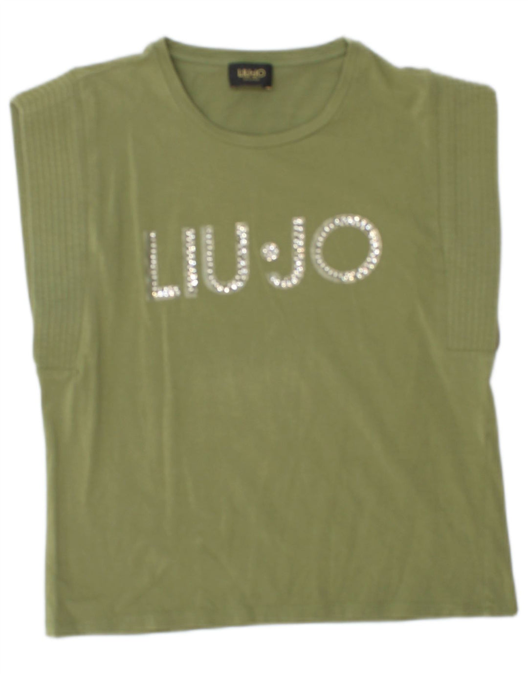 LIU JO Womens Graphic T-Shirt Top UK 12 Medium Green