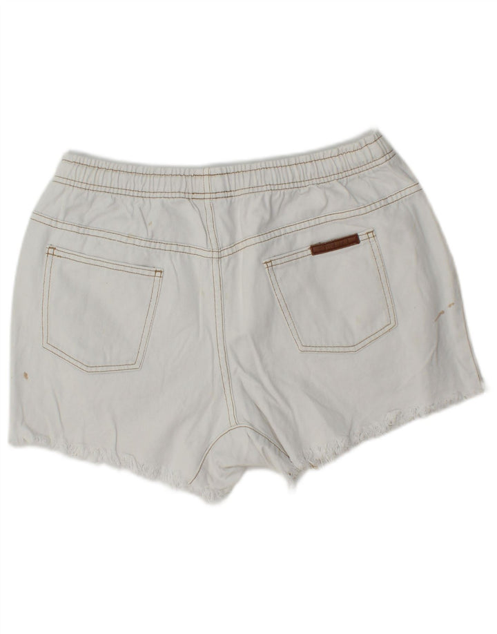 Billabong Womens Distressed Denim Shorts W30 Medium White Cotton