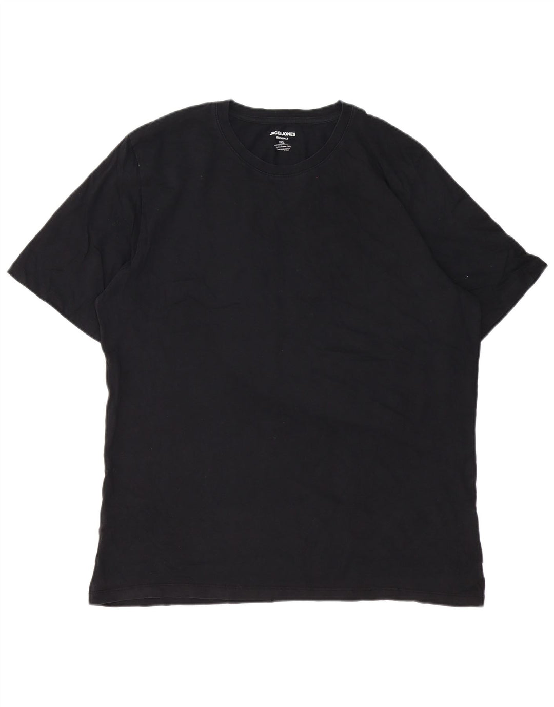 Jack & Jones Mens T-Shirt Top 2XL Black Cotton