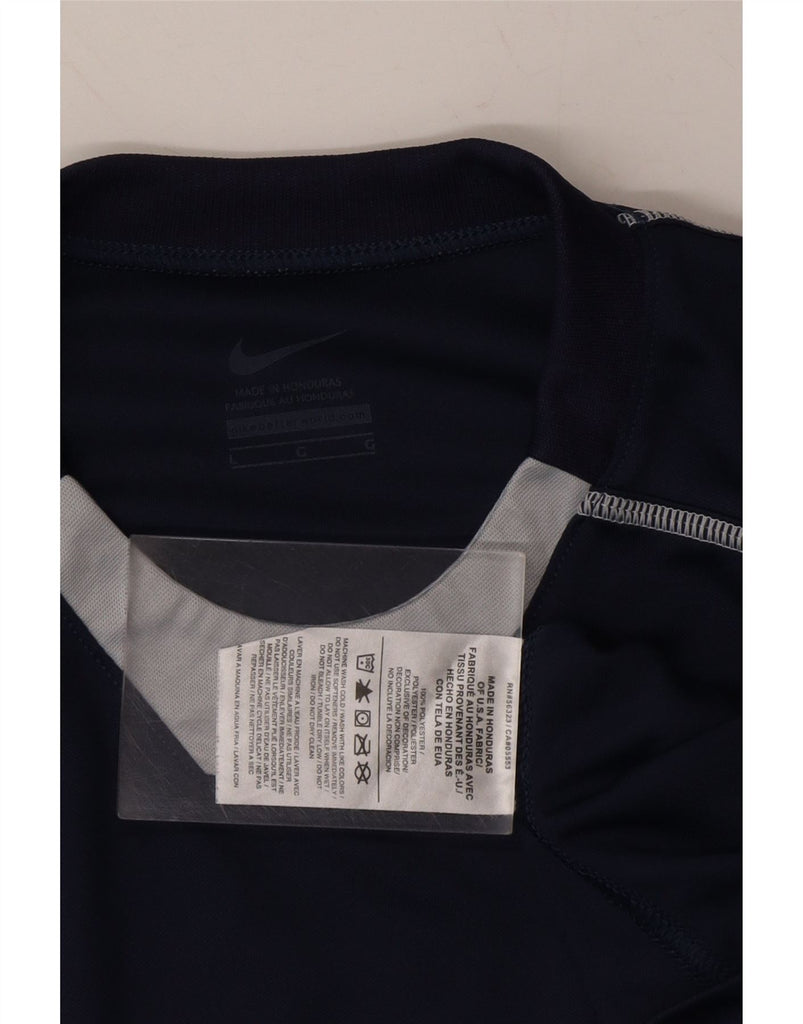 NIKE Mens Dri Fit T-Shirt Top Large Navy Blue Polyester Vintage Nike and Second-Hand Nike from Messina Hembry 