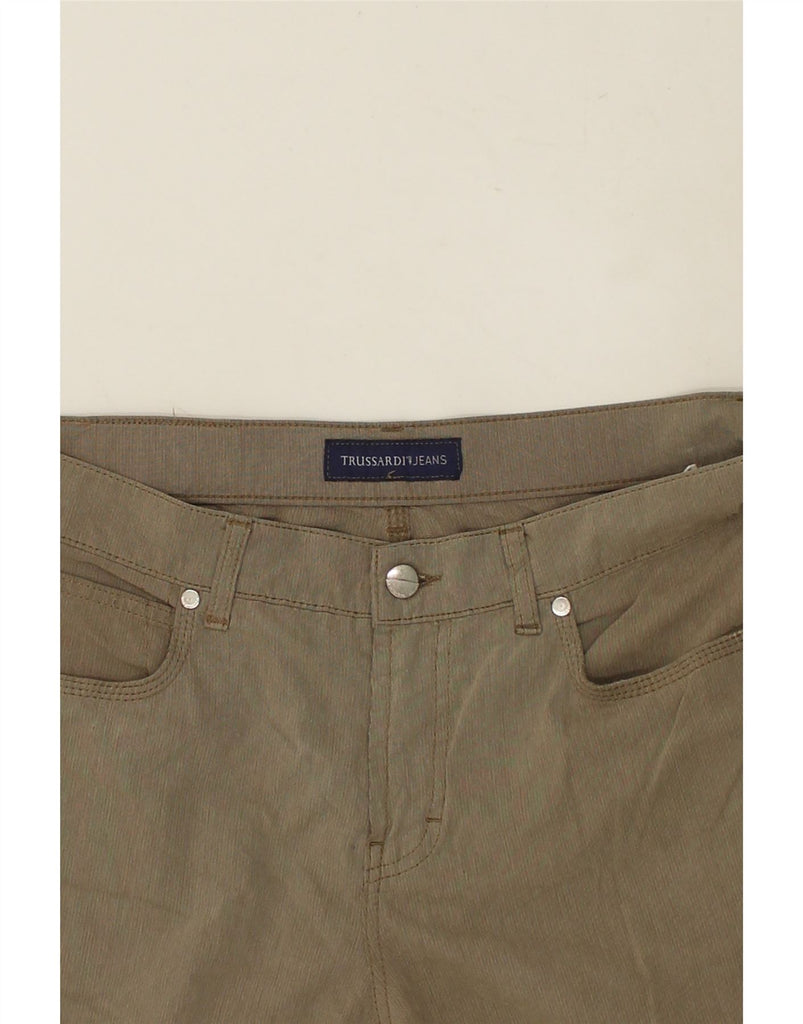 TRUSSARDI Mens Straight Casual Trousers W34 L29 Grey Cotton | Vintage Trussardi | Thrift | Second-Hand Trussardi | Used Clothing | Messina Hembry 