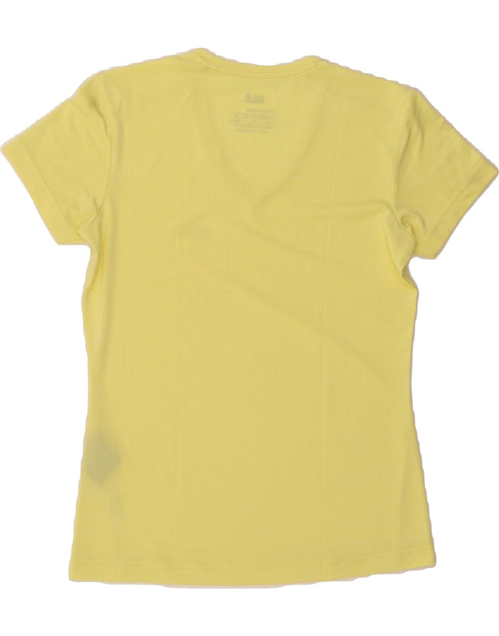 JACK WOLFSKIN Womens T-Shirt Top UK 6 XS Yellow Polyester Vintage Jack Wolfskin and Second-Hand Jack Wolfskin from Messina Hembry 
